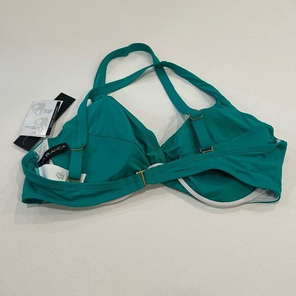 NWT La Blanca | Island Goddess Underwire Twist Bikini Top Emerald 16 - Picture 4 of 6